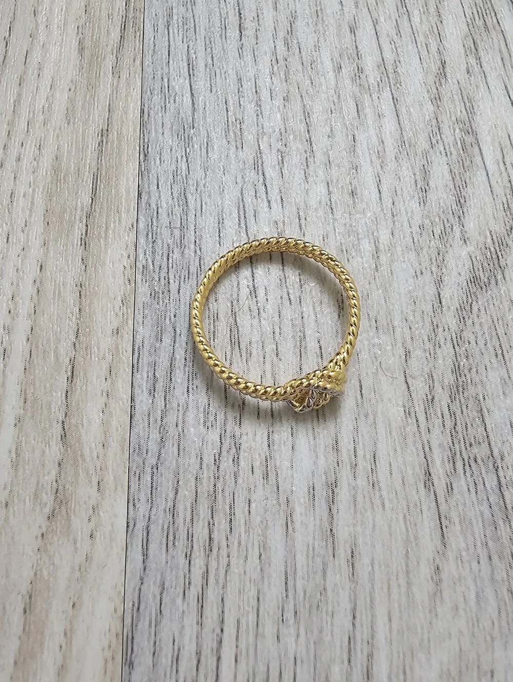 Dainty Two Tone Knotted Rope Ring